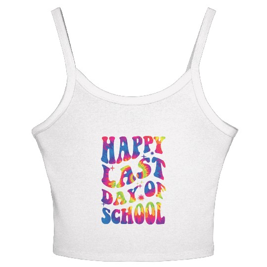 happy last day of school Teacher Women friend Gift Women's Spaghetti Strap Tank Top