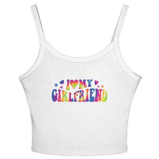 I Love My Boyfriend Retro Red I Heart My Boyfriend Women's Spaghetti Strap Tank Top