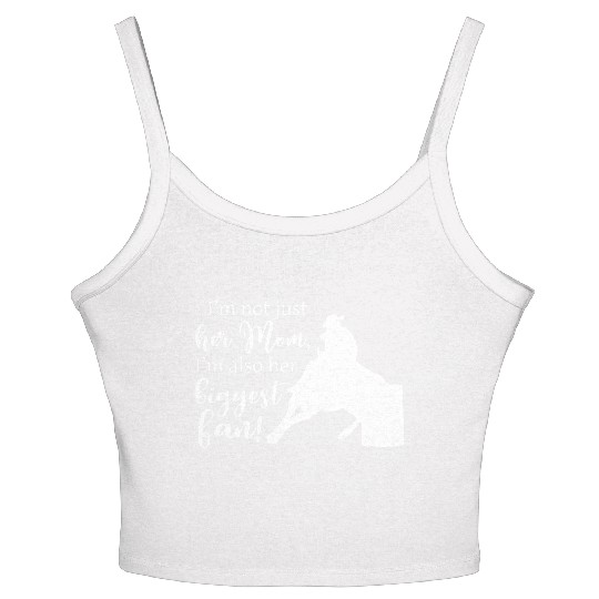 Mom Barrel Racing Horse Riding Racer Back Print Women's Spaghetti Strap Tank Top