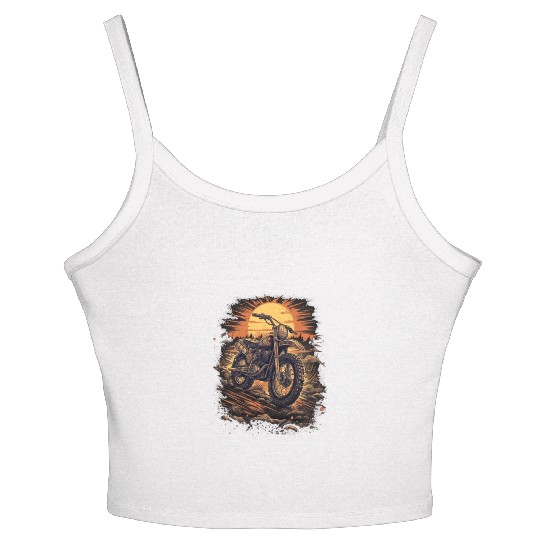Dirt Bike Motorcycle Motorbike MX Biker Retro Women's Spaghetti Strap Tank Top