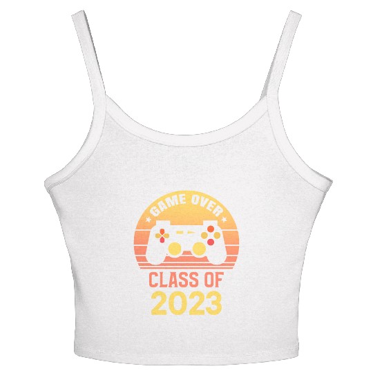 Game Over Class of 2023 Graduation Decorations Women's Spaghetti Strap Tank Top