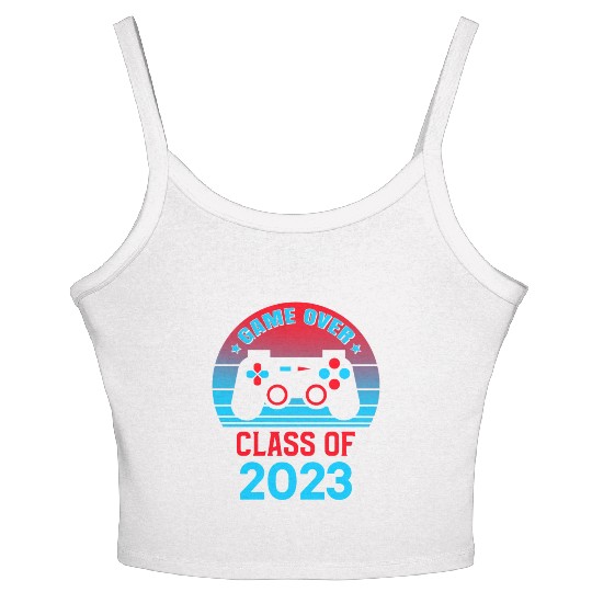 2023 Graduation Gift Game Over Class of 2023 Women's Spaghetti Strap Tank Top