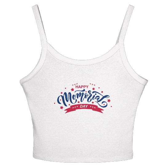 HAPPY MEMORIAL DAY Women's Spaghetti Strap Tank Top