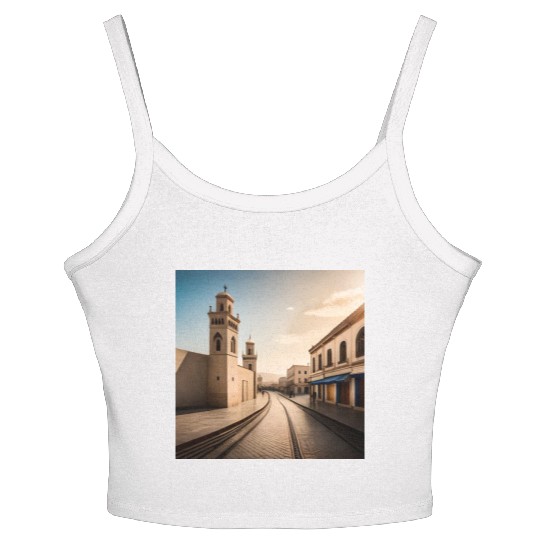 Fantasy pictures ,town Morocco ,city Larache Women's Spaghetti Strap Tank Top