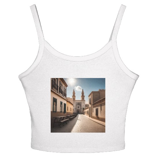 Fantasy pictures ,town Morocco ,city casablanca Women's Spaghetti Strap Tank Top
