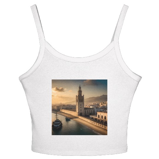 Fantasy pictures ,town Morocco ,city casablanca Women's Spaghetti Strap Tank Top