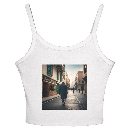 Fantasy pictures ,town Morocco ,city casablanca Women's Spaghetti Strap Tank Top