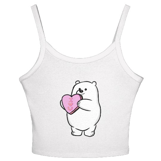 Valentine s Day Polar Bear Women's Spaghetti Strap Tank Top