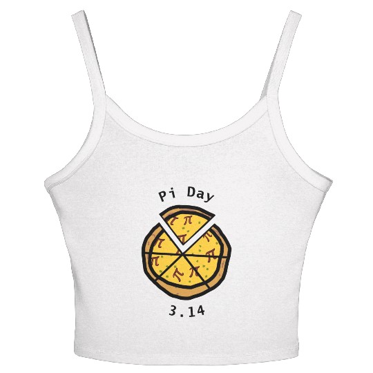 Pi Day 314 Pizza Topped with Pi Symbol Women's Spaghetti Strap Tank Top