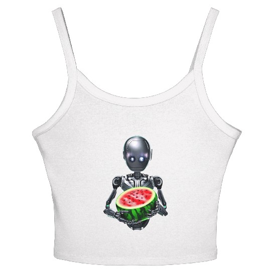 Watermelon for the robot Women's Spaghetti Strap Tank Top