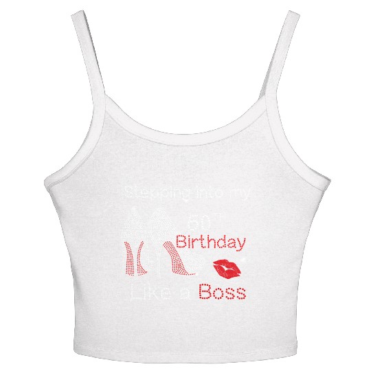 Stepping Into My 50Th Like A Boss Women's Spaghetti Strap Tank Top