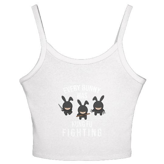 Kung Fu Every Bunny Was Kung Fu Fighting Easter Women's Spaghetti Strap Tank Top