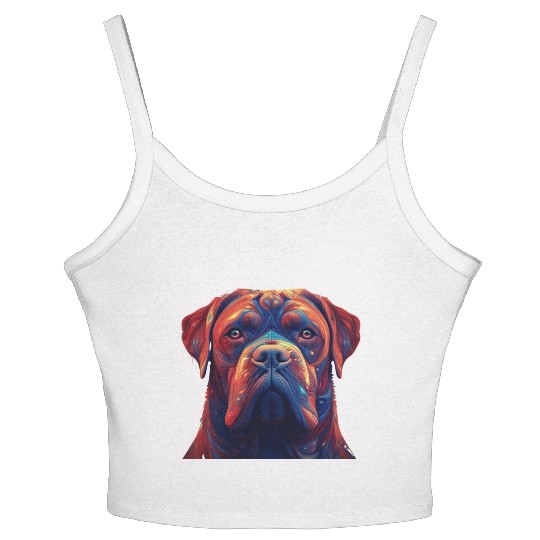 Psychedelic AI Dogue de Bordeaux Women's Spaghetti Strap Tank Top