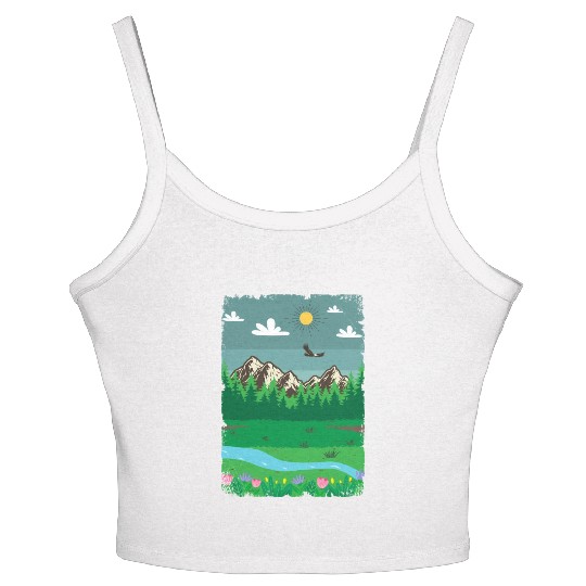Peaceful Nature Scenery Women's Spaghetti Strap Tank Top
