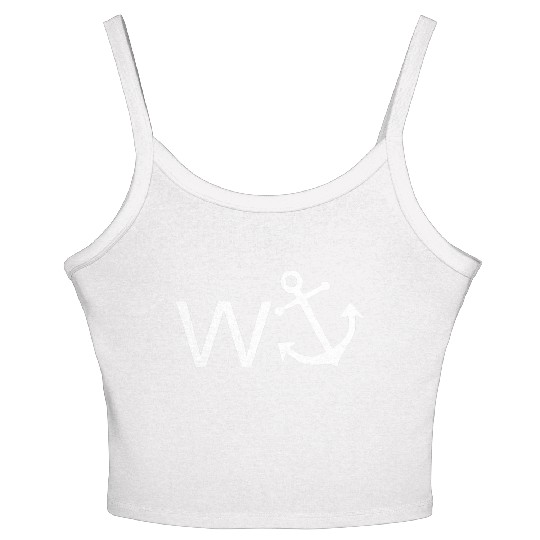 W Anchor Wanker Jerk Slang Women's Spaghetti Strap Tank Top