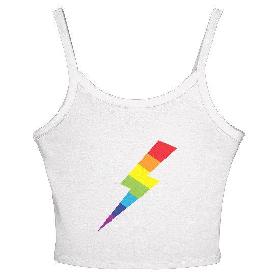 Awesome Rainbow Lightning Bolt Print Women's Spaghetti Strap Tank Top