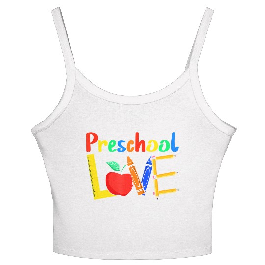 Love Preschool Teacher Back To School Love Teachin Women's Spaghetti Strap Tank Top