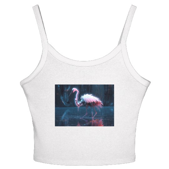 Neon Bird of Paradise Women's Spaghetti Strap Tank Top