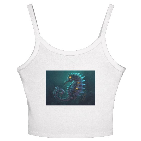 Neon Shark Attack Women's Spaghetti Strap Tank Top