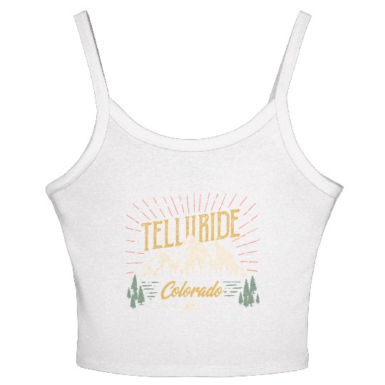 Telluride Colorado Mountain 80S Style Women's Spaghetti Strap Tank Top