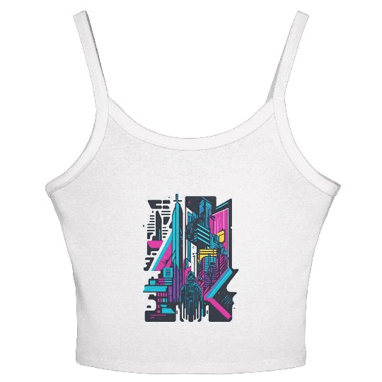 Cyberpunk Cityspace Women's Spaghetti Strap Tank Top