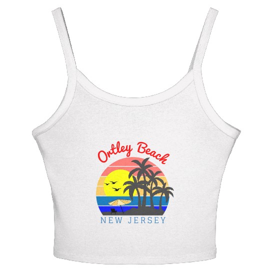 Ortley Beach New Jersey Beach Sunset Women's Spaghetti Strap Tank Top