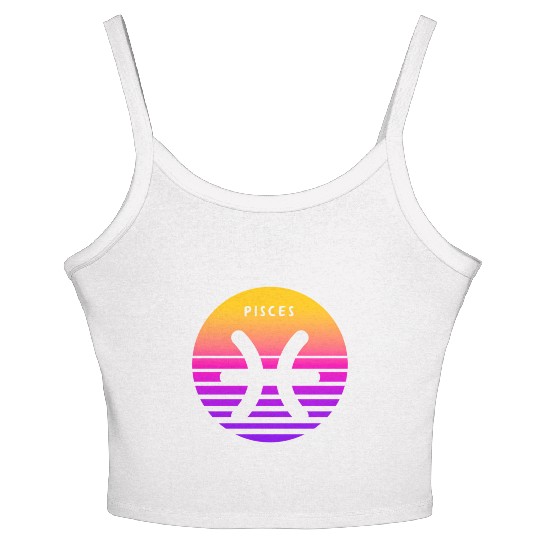 Pisces Zodiac Sign Sunset Pisces Women's Spaghetti Strap Tank Top
