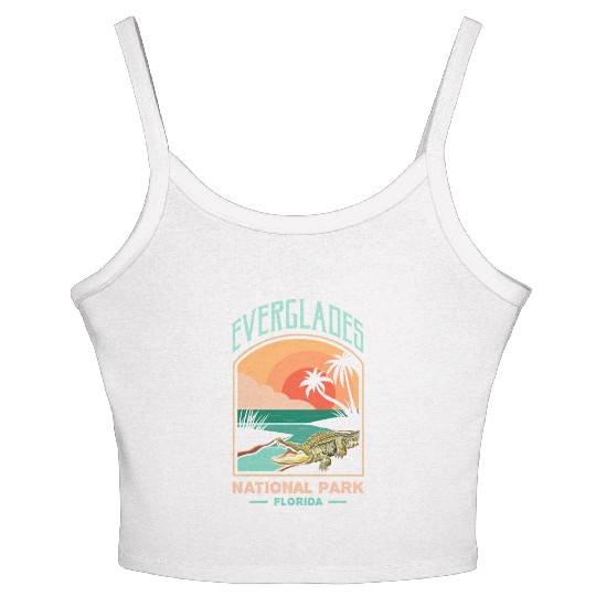 Everglades National Park Us Crocodile Florida Alli Women's Spaghetti Strap Tank Top