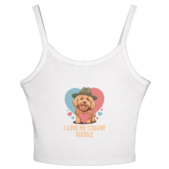 Funny I Love My Doodle Goldendoodle Dad Doodle Women's Spaghetti Strap Tank Top