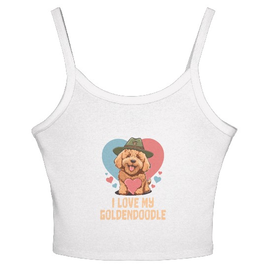 I Love My Goldendoodle Dog Dad Doodle Mama Cute Women's Spaghetti Strap Tank Top