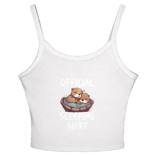 Official sleeping pajama Women's Spaghetti Strap Tank Top sea otter