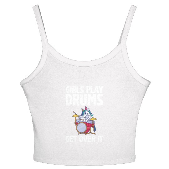 Girls Play Drums, Get Over It 2 Women's Spaghetti Strap Tank Top