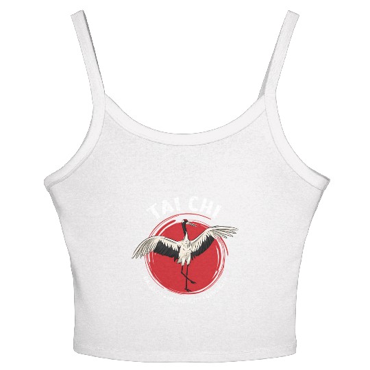 Tai Chi Crane Balance Tranquility Strength Qigong Women's Spaghetti Strap Tank Top