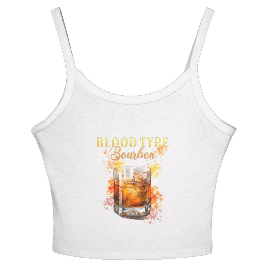 Blood Type Bourbon Cocktail Bartender Women's Spaghetti Strap Tank Top