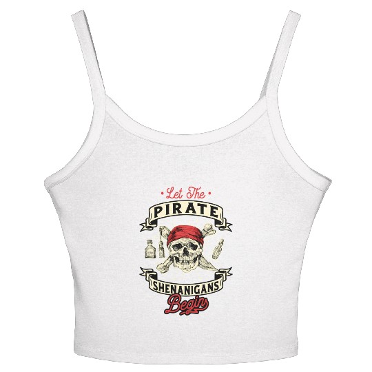 Let The Pirate Shenanigans Begin Crossbones Freebo Women's Spaghetti Strap Tank Top