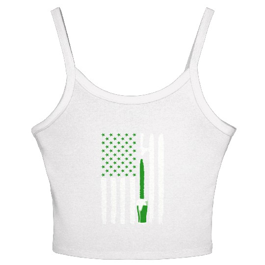 Green St PatricDay Beer American Flag Patriotic Ir Women's Spaghetti Strap Tank Top