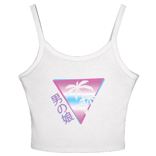 Femboy 80S 90S Palm Tree Japanese Vaporwave Aesthe Women's Spaghetti Strap Tank Top