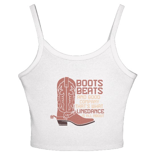 Line Dance Boots Beats Good Company Country Music Women's Spaghetti Strap Tank Top