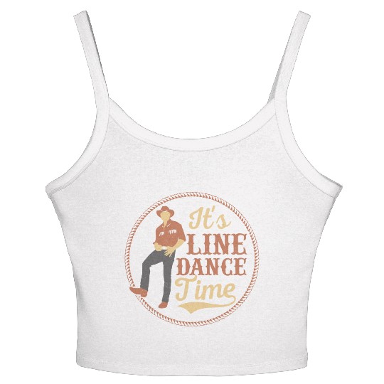 It's Line Dance Time Country Music Western Women's Spaghetti Strap Tank Top