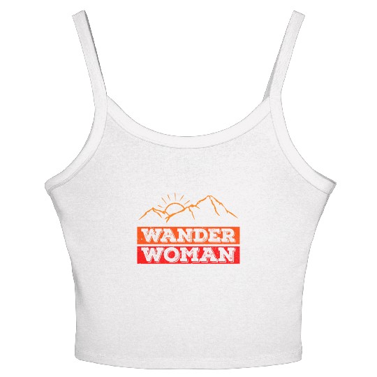 Wanderwoman Mountaineering Hiking Women Women's Spaghetti Strap Tank Top