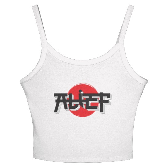 Alief Texas Japanese Hiragana Style W A T Houston Women's Spaghetti Strap Tank Top