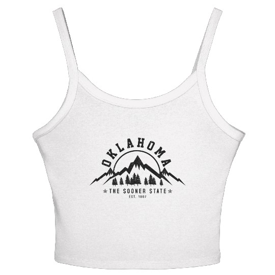 Oklahoma The Sooner State Est 1907 Mountains Women's Spaghetti Strap Tank Top