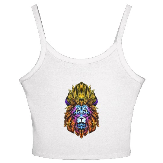 Horoscope lion head astrology as a star sign lion Women's Spaghetti Strap Tank Top
