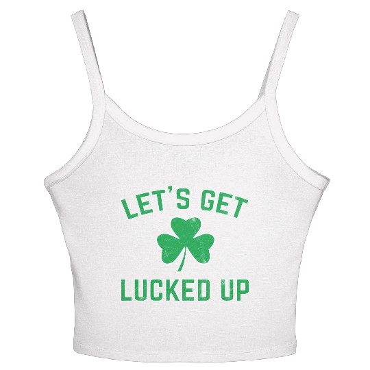 St Patricks Day Drinking Lucked Up Women's Spaghetti Strap Tank Top