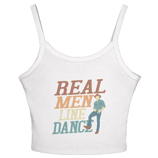 Real Men Line Dance Country Music Western Women's Spaghetti Strap Tank Top