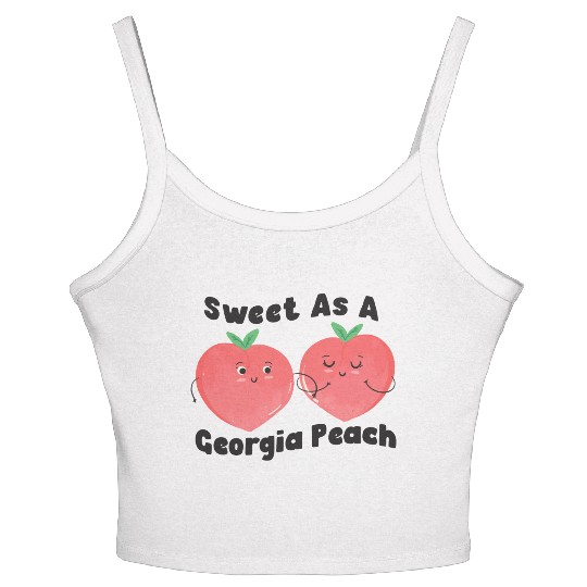Sweet As A Georgia Peach Cute Funny Southern Women's Spaghetti Strap Tank Top