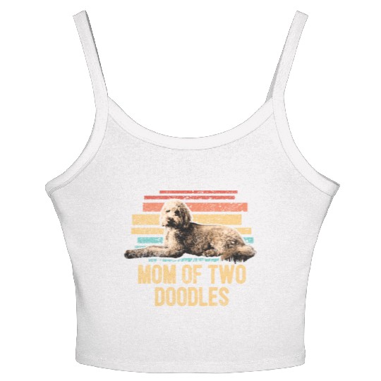 Mom Of Two Doodles Goldendoodle Dog Mom Doodle Women's Spaghetti Strap Tank Top