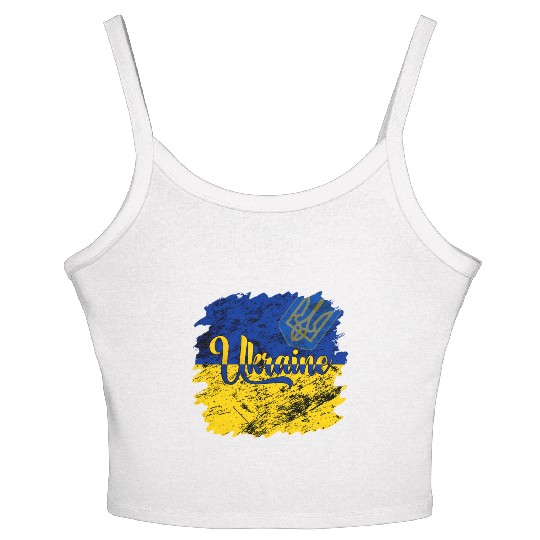Ukraine Ukrainian Flag I Stand With Ukraine Pride Women's Spaghetti Strap Tank Top