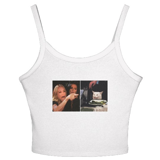 Yelling At A Cat Meme Women's Spaghetti Strap Tank Top