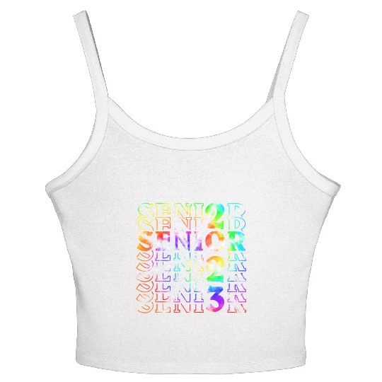 Senior Graduation 23 Men Girl Class of 2023 Senior Women's Spaghetti Strap Tank Top